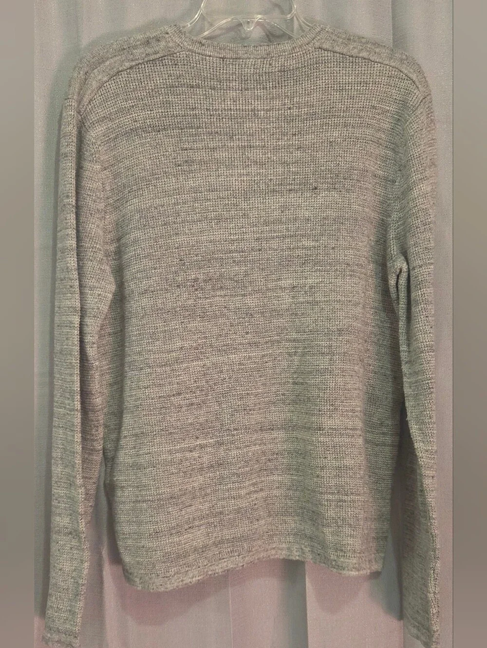 Michael Kors Large Waffle Knit Sweater Mens Grey Cotton Wool Blend Pullover Crew